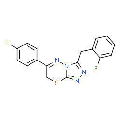 ChemSpider 2D Image | 3-(2-Fluorobenzyl)-6-(4-fluorophenyl)-7H-[1,2,4]triazolo[3,4-b][1,3,4]thiadiazine | C17H12F2N4S