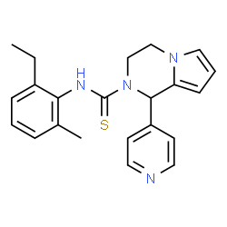 ChemSpider 2D Image | N-(2-Ethyl-6-methylphenyl)-1-(4-pyridinyl)-3,4-dihydropyrrolo[1,2-a]pyrazine-2(1H)-carbothioamide | C22H24N4S