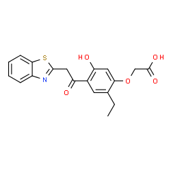 ChemSpider 2D Image | [4-(1,3-Benzothiazol-2-ylacetyl)-2-ethyl-5-hydroxyphenoxy]acetic acid | C19H17NO5S