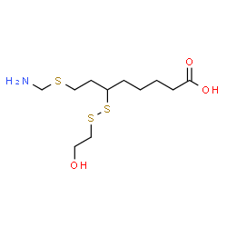 ChemSpider 2D Image | 8-[(Aminomethyl)sulfanyl]-6-[(2-hydroxyethyl)disulfanyl]octanoic acid | C11H23NO3S3