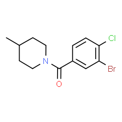 ChemSpider 2D Image | (3-Bromo-4-chlorophenyl)(4-methyl-1-piperidinyl)methanone | C13H15BrClNO