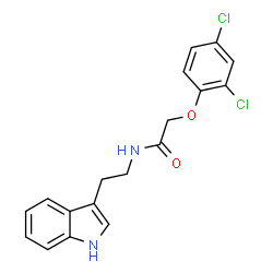 ChemSpider 2D Image | 2-(2,4-Dichlorophenoxy)-N-[2-(1H-indol-3-yl)ethyl]acetamide | C18H16Cl2N2O2
