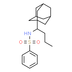 ChemSpider 2D Image | N-[1-(Adamantan-1-yl)butyl]benzenesulfonamide | C20H29NO2S