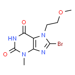 ChemSpider 2D Image | 8-Bromo-7-(2-methoxyethyl)-3-methyl-1H-purine-2,6(3H,7H)-dione | C9H11BrN4O3