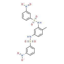 ChemSpider 2D Image | N,N'-(4-Methyl-1,3-phenylene)bis(3-nitrobenzenesulfonamide) | C19H16N4O8S2