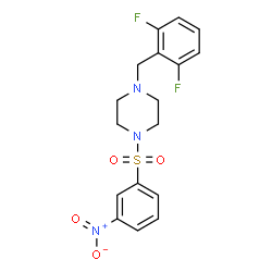 ChemSpider 2D Image | 1-(2,6-Difluorobenzyl)-4-[(3-nitrophenyl)sulfonyl]piperazine | C17H17F2N3O4S
