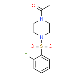 ChemSpider 2D Image | 1-{4-[(2-Fluorophenyl)sulfonyl]-1-piperazinyl}ethanone | C12H15FN2O3S
