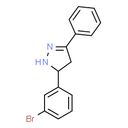 ChemSpider 2D Image | 5-(3-Bromophenyl)-3-phenyl-4,5-dihydro-1H-pyrazole | C15H13BrN2