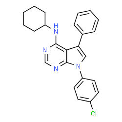 ChemSpider 2D Image | 7-(4-Chlorophenyl)-N-cyclohexyl-5-phenyl-7H-pyrrolo[2,3-d]pyrimidin-4-amine | C24H23ClN4