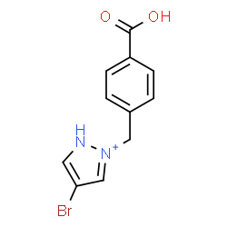 ChemSpider 2D Image | 4-Bromo-2-(4-carboxybenzyl)-1H-pyrazol-2-ium | C11H10BrN2O2