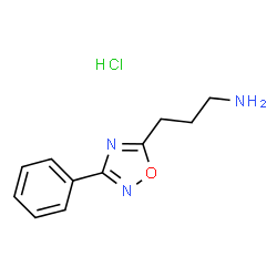 ChemSpider 2D Image | 3-(3-Phenyl-1,2,4-oxadiazol-5-yl)-1-propanamine hydrochloride (1:1) | C11H14ClN3O