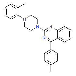ChemSpider 2D Image | 4-(4-Methylphenyl)-2-[4-(2-methylphenyl)-1-piperazinyl]quinazoline | C26H26N4
