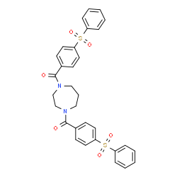ChemSpider 2D Image | 1,4-Diazepane-1,4-diylbis{[4-(phenylsulfonyl)phenyl]methanone} | C31H28N2O6S2
