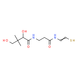 ChemSpider 2D Image | 2,4-Dihydroxy-3,3-dimethyl-N-{3-oxo-3-[(2-sulfanylvinyl)amino]propyl}butanamide | C11H20N2O4S