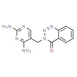 ChemSpider 2D Image | 3-[(2,4-Diamino-5-pyrimidinyl)methyl]-1,2,3-benzotriazin-4(3H)-one | C12H11N7O
