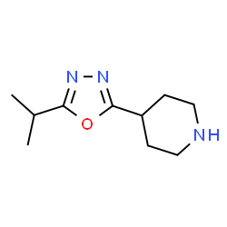 ChemSpider 2D Image | 4-(5-Isopropyl-1,3,4-oxadiazol-2-yl)piperidine | C10H17N3O
