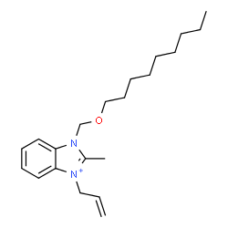 ChemSpider 2D Image | 3-Allyl-2-methyl-1-[(nonyloxy)methyl]-1H-benzimidazol-3-ium | C21H33N2O