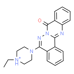 ChemSpider 2D Image | 1-Ethyl-4-(8-oxo-8H-phthalazino[1,2-b]quinazolin-5-yl)piperazin-1-ium | C21H22N5O