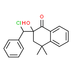 ChemSpider 2D Image | 2-[Chloro(phenyl)methyl]-2-hydroxy-4,4-dimethyl-3,4-dihydro-1(2H)-naphthalenone | C19H19ClO2