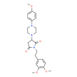 ChemSpider 2D Image | 1-[2-(3,4-Dimethoxyphenyl)ethyl]-3-[4-(4-methoxyphenyl)-1-piperazinyl]-2,5-pyrrolidinedione | C25H31N3O5