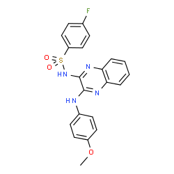 ChemSpider 2D Image | 4-Fluoro-N-{3-[(4-methoxyphenyl)amino]-2-quinoxalinyl}benzenesulfonamide | C21H17FN4O3S