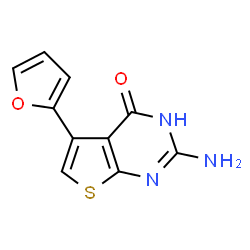 ChemSpider 2D Image | 2-Amino-5-(2-furyl)thieno[2,3-d]pyrimidin-4(1H)-one | C10H7N3O2S