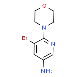 ChemSpider 2D Image | 5-Bromo-6-(4-morpholinyl)-3-pyridinamine | C9H12BrN3O