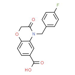 ChemSpider 2D Image | 4-(4-Fluorobenzyl)-3-oxo-3,4-dihydro-2H-1,4-benzoxazine-6-carboxylic acid | C16H12FNO4