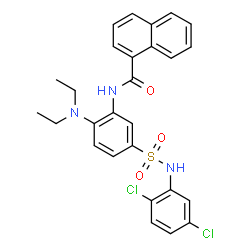 ChemSpider 2D Image | N-{5-[(2,5-Dichlorophenyl)sulfamoyl]-2-(diethylamino)phenyl}-1-naphthamide | C27H25Cl2N3O3S