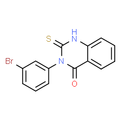 ChemSpider 2D Image | 4(3H)-quinazolinone, 3-(3-bromophenyl)-2-mercapto- | C14H9BrN2OS