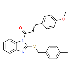 ChemSpider 2D Image | 3-(4-Methoxyphenyl)-1-{2-[(4-methylbenzyl)sulfanyl]-1H-benzimidazol-1-yl}-2-propen-1-one | C25H22N2O2S