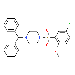 ChemSpider 2D Image | 1-[(5-Chloro-2-methoxyphenyl)sulfonyl]-4-(diphenylmethyl)piperazine | C24H25ClN2O3S