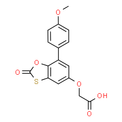 ChemSpider 2D Image | {[7-(4-Methoxyphenyl)-2-oxo-1,3-benzoxathiol-5-yl]oxy}acetic acid | C16H12O6S