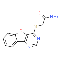 ChemSpider 2D Image | 2-([1]Benzofuro[3,2-d]pyrimidin-4-ylsulfanyl)acetamide | C12H9N3O2S