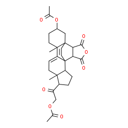 ChemSpider 2D Image | 5-(Acetoxyacetyl)-6,10-dimethyl-17,19-dioxo-18-oxahexacyclo[13.5.2.0~1,9~.0~2,6~.0~10,15~.0~16,20~]docosa-8,21-dien-13-yl acetate | C29H34O8