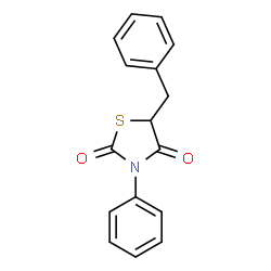 ChemSpider 2D Image | 5-Benzyl-3-phenyl-1,3-thiazolidine-2,4-dione | C16H13NO2S