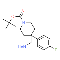 ChemSpider 2D Image | tert-Butyl 4-(aminomethyl)-4-(4-fluorophenyl)piperidine-1-carboxylate | C17H25FN2O2