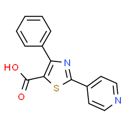 ChemSpider 2D Image | 4-phenyl-2-(4-pyridyl)thiazole-5-carboxylic acid | C15H10N2O2S