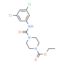 ChemSpider 2D Image | Ethyl 4-[(3,5-dichlorophenyl)carbamoyl]-1-piperazinecarboxylate | C14H17Cl2N3O3