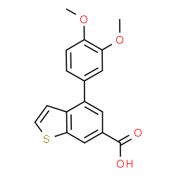 ChemSpider 2D Image | 4-(3,4-Dimethoxyphenyl)-1-benzothiophene-6-carboxylic acid | C17H14O4S