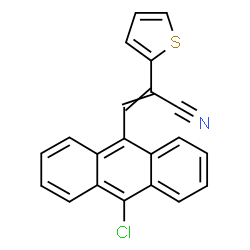 ChemSpider 2D Image | 3-(10-Chloro-9-anthryl)-2-(2-thienyl)acrylonitrile | C21H12ClNS