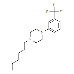 ChemSpider 2D Image | 1-Hexyl-4-[3-(trifluoromethyl)phenyl]piperazine | C17H25F3N2