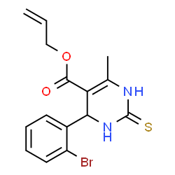 ChemSpider 2D Image | Allyl 4-(2-bromophenyl)-6-methyl-2-thioxo-1,2,3,4-tetrahydro-5-pyrimidinecarboxylate | C15H15BrN2O2S