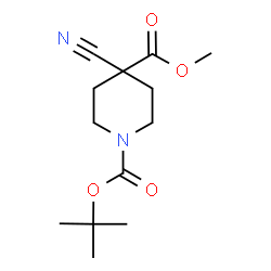 ChemSpider 2D Image | 1-(tert-butyl) 4-methyl 4-cyanopiperidine-1,4-dicarboxylate | C13H20N2O4