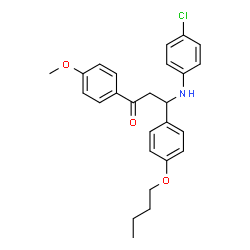 ChemSpider 2D Image | 3-(4-Butoxyphenyl)-3-[(4-chlorophenyl)amino]-1-(4-methoxyphenyl)-1-propanone | C26H28ClNO3