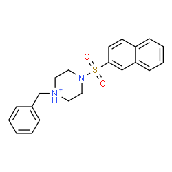 ChemSpider 2D Image | 1-Benzyl-4-(2-naphthylsulfonyl)piperazin-1-ium | C21H23N2O2S