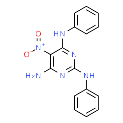 ChemSpider 2D Image | 5-nitro-N2,N4-diphenylpyrimidine-2,4,6-triamine | C16H14N6O2