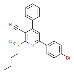 ChemSpider 2D Image | 6-(4-Bromophenyl)-2-(butylsulfinyl)-4-phenylnicotinonitrile | C22H19BrN2OS