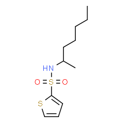 ChemSpider 2D Image | N-(2-Heptanyl)-2-thiophenesulfonamide | C11H19NO2S2