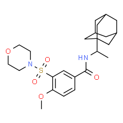 ChemSpider 2D Image | N-[1-(Adamantan-1-yl)ethyl]-4-methoxy-3-(4-morpholinylsulfonyl)benzamide | C24H34N2O5S